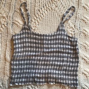 black and white plaid cropped tank top